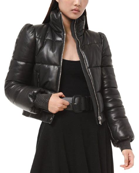 women michael kors heavyweight puffer|michael kors leather puffer coat.